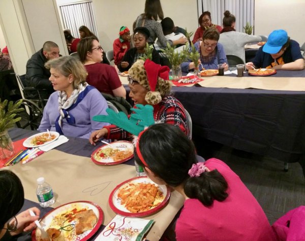 The Other Holiday Bash - A Do For One Christmas Feast CBN Senior Center Director Lisa Fernandez came to share the feast.